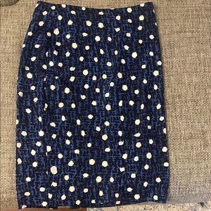 Diane Von Furstenberg Navy and White Pencil Skirt